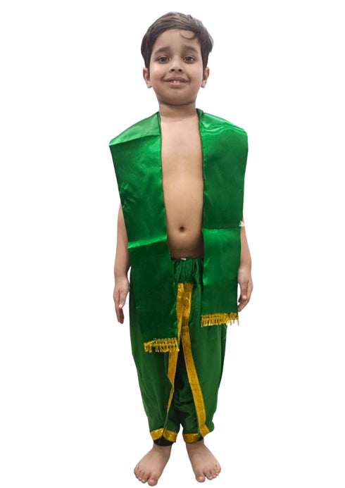 BookMyCostume Green Dhoti with Patka Indian Folk Cultural Role Play Dress | Indian Traditional Costume for Boys